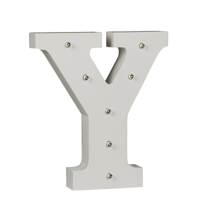Illuminated wooden letter Y, with 7 LED,