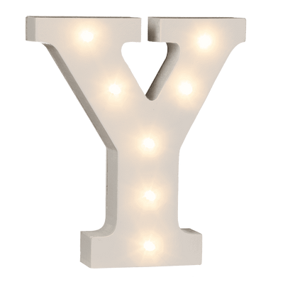 Illuminated wooden letter Y, with 7 LED,