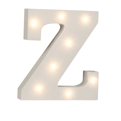 Illuminated wooden letter Z,