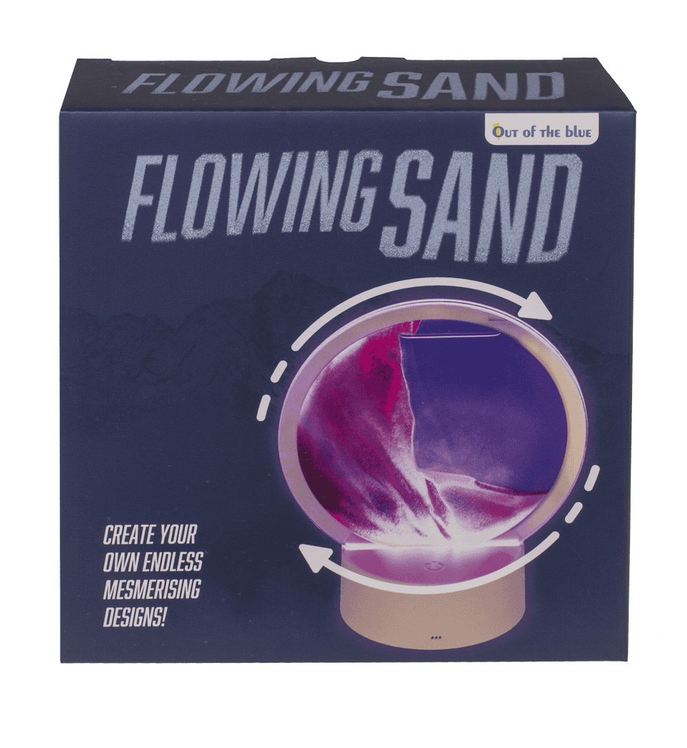 Rotating sand picture, with colour-changing LED