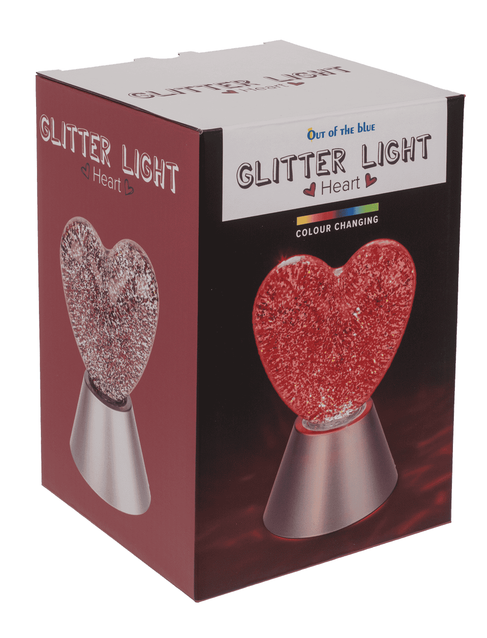 Glitter light "Heart", with red glitter,