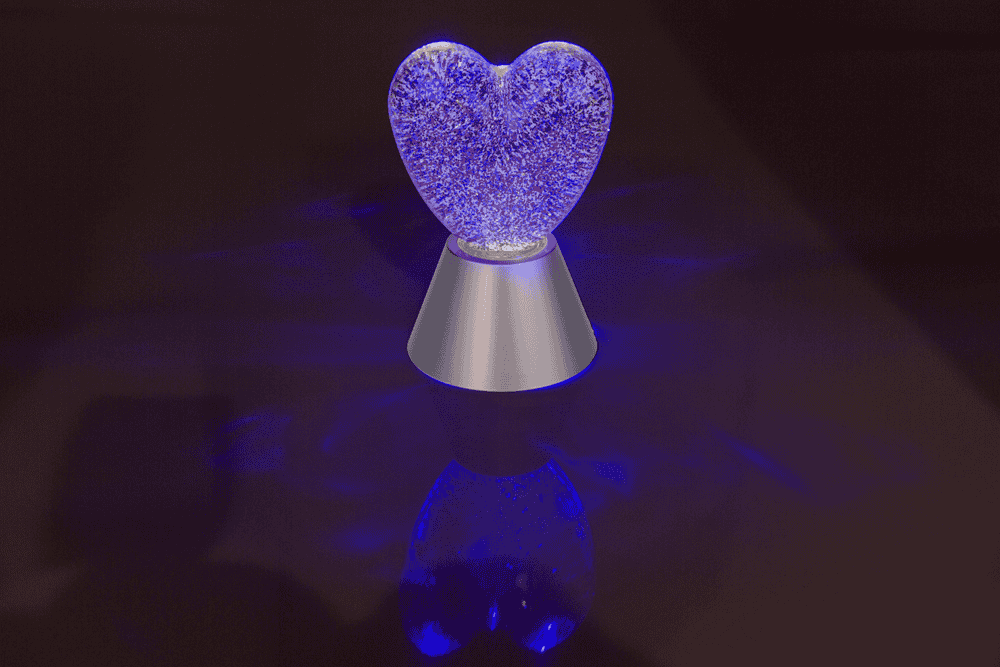 Glitter light "Heart", with red glitter,