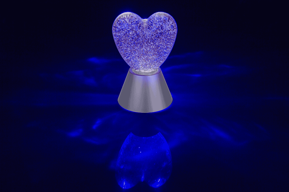 Glitter light "Heart", with red glitter,