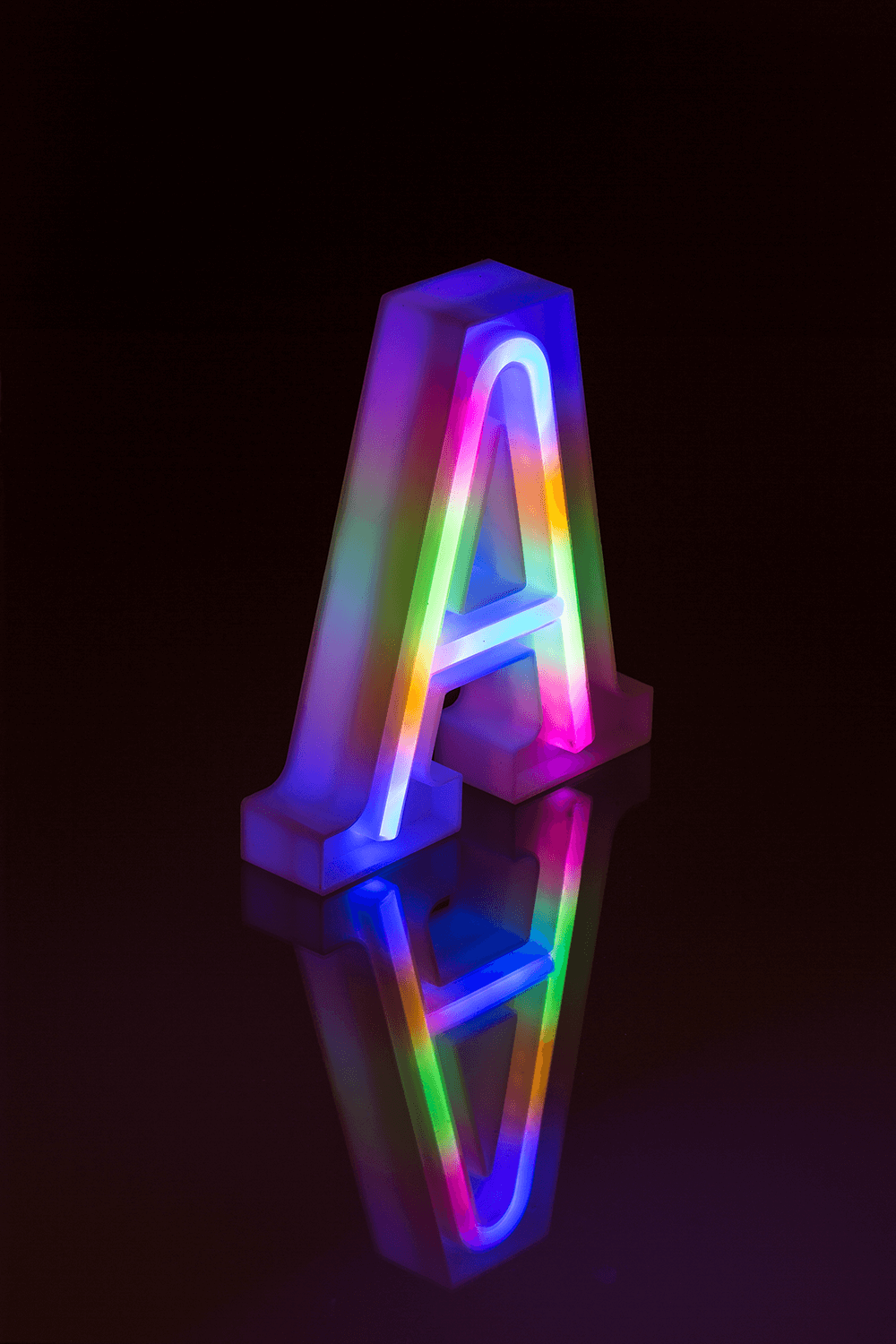 Neon Light Letter, A,  Height: 16 cm, for