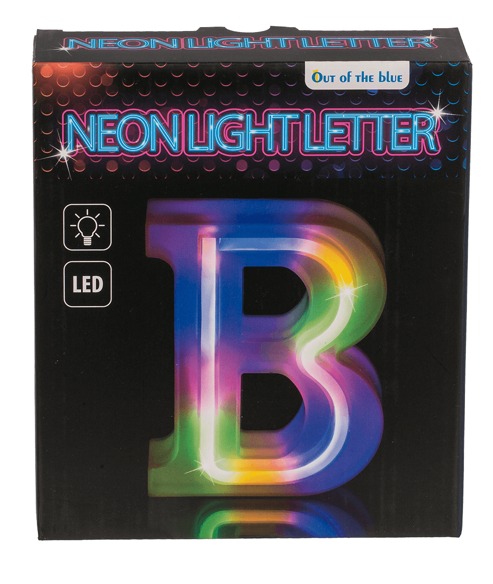 Neon Light Letter, B,  Height: 16 cm, for