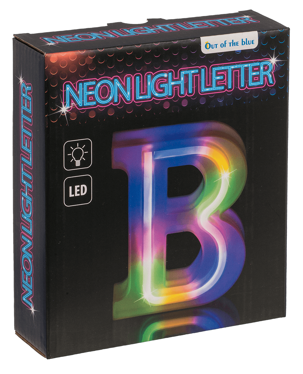 Neon Light Letter, B,  Height: 16 cm, for