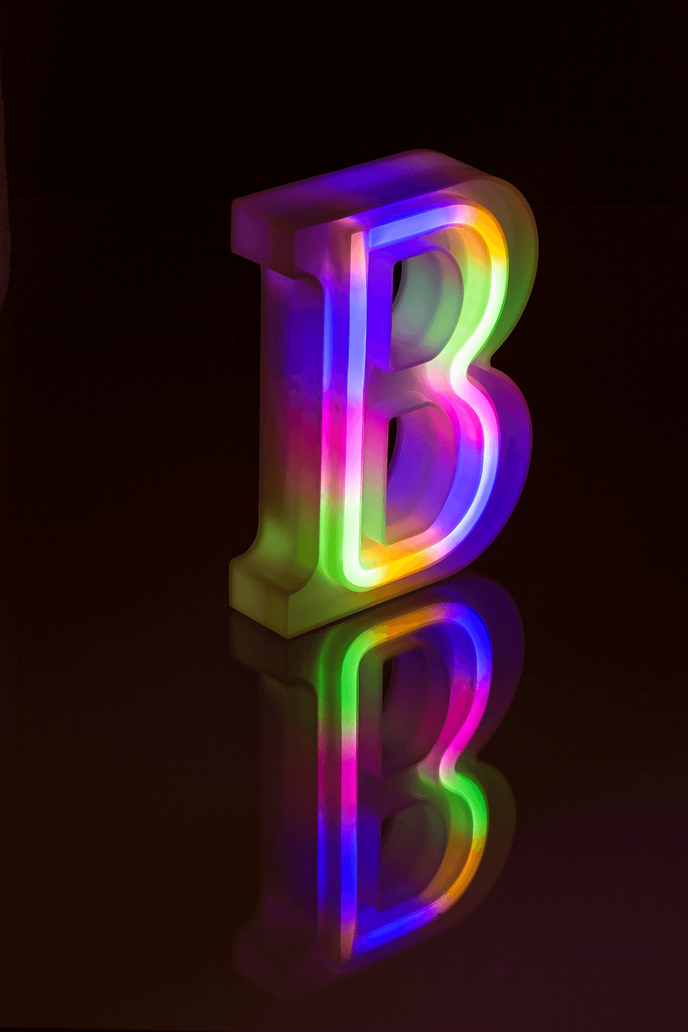 Neon Light Letter, B,  Height: 16 cm, for