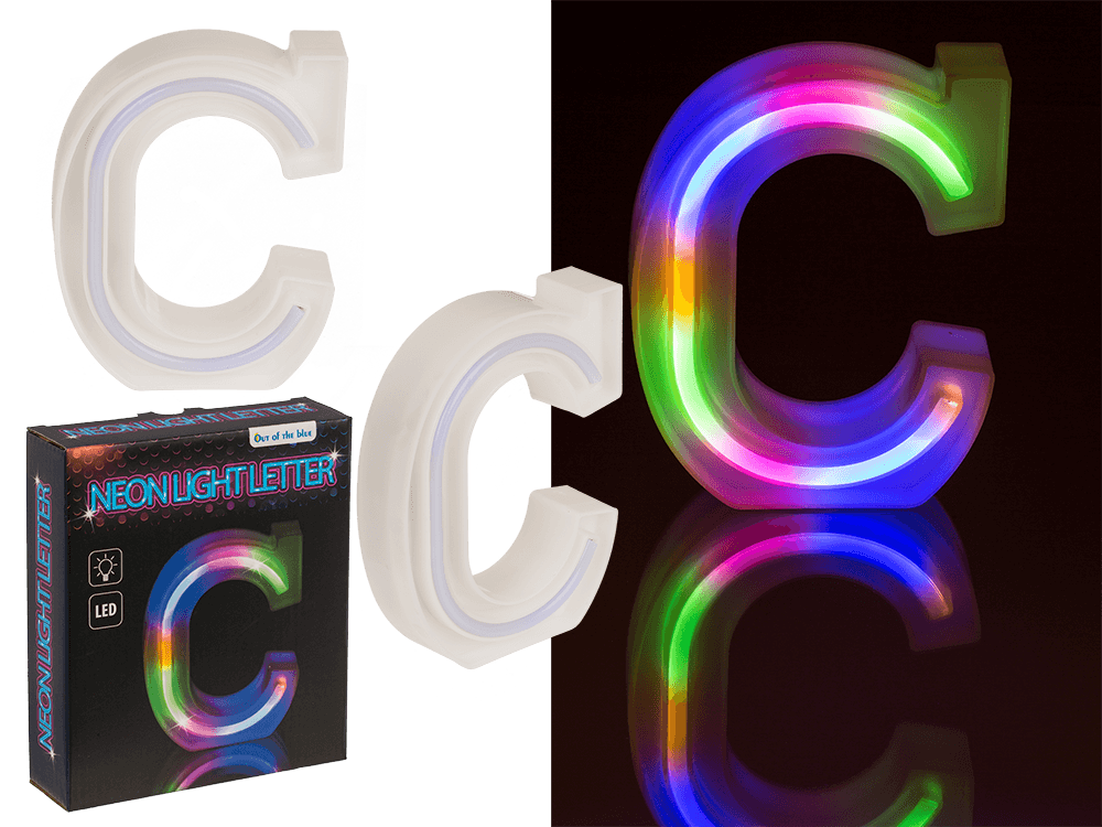 Neon Light Letter, C,  Height: 16 cm, for