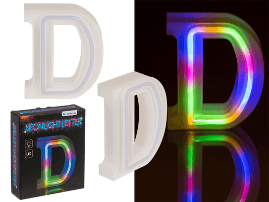 Neon Light Letter, D,  Height: 16 cm, for