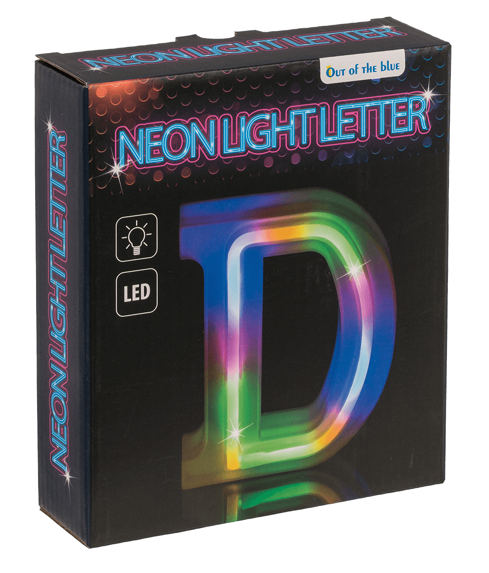 Neon Light Letter, D,  Height: 16 cm, for