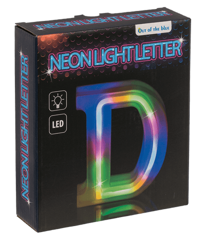 Neon Light Letter, D,  Height: 16 cm, for