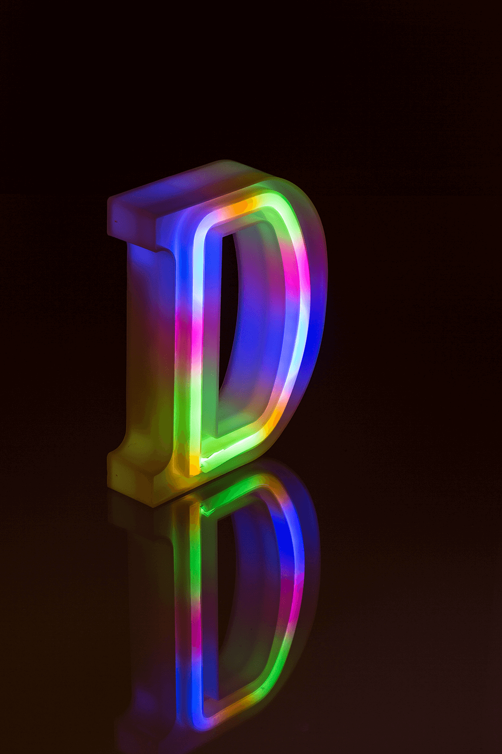 Neon Light Letter, D,  Height: 16 cm, for