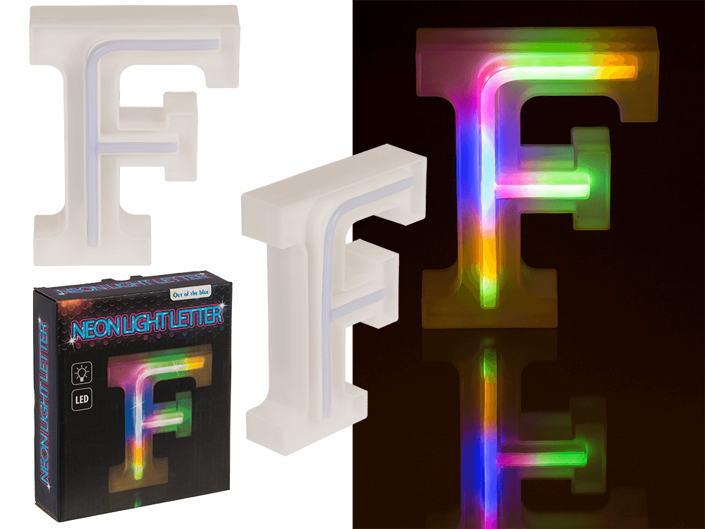 Neon Light Letter, F,  Height: 16 cm, for