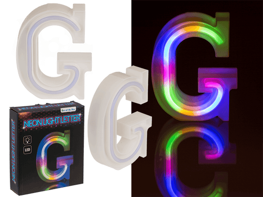 Neon Light Letter,G,  Height: 16 cm, for