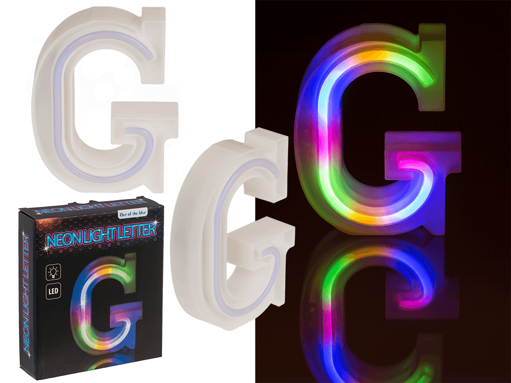 Neon Light Letter,G,  Height: 16 cm, for