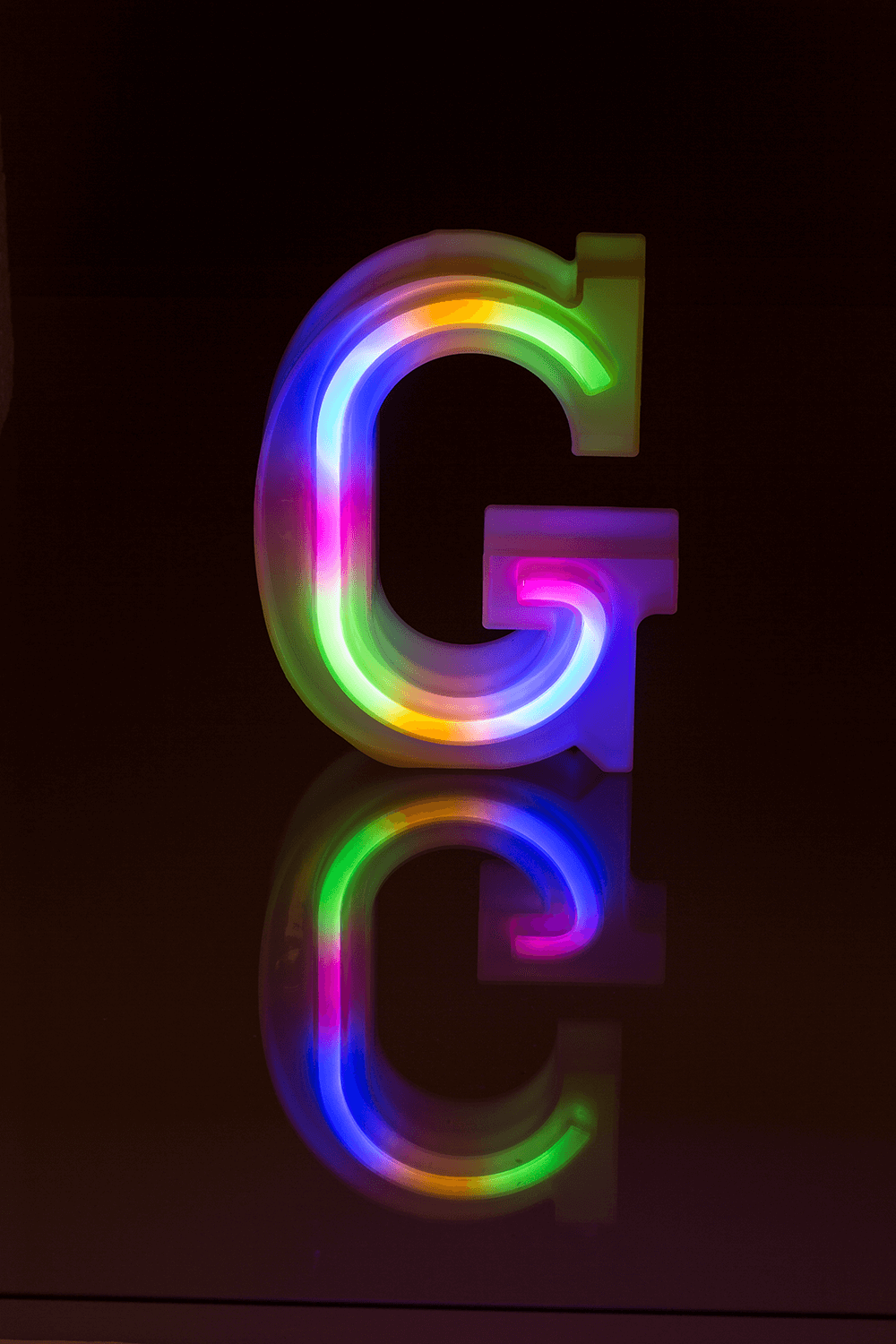 Neon Light Letter,G,  Height: 16 cm, for