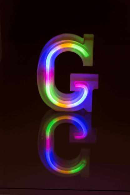 Neon Light Letter,G,  Height: 16 cm, for