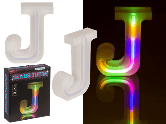 Neon Light Letter; J, Height: 16 cm, for