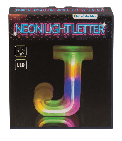 Neon Light Letter; J, Height: 16 cm, for