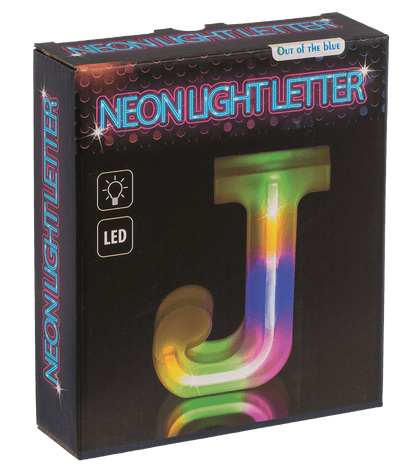 Neon Light Letter; J, Height: 16 cm, for