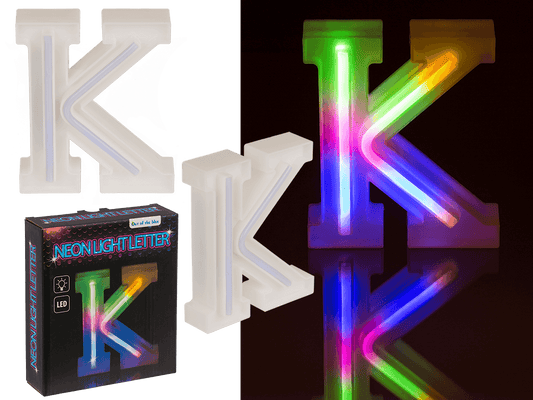 Neon Light Letter; K, Height: 16 cm, for