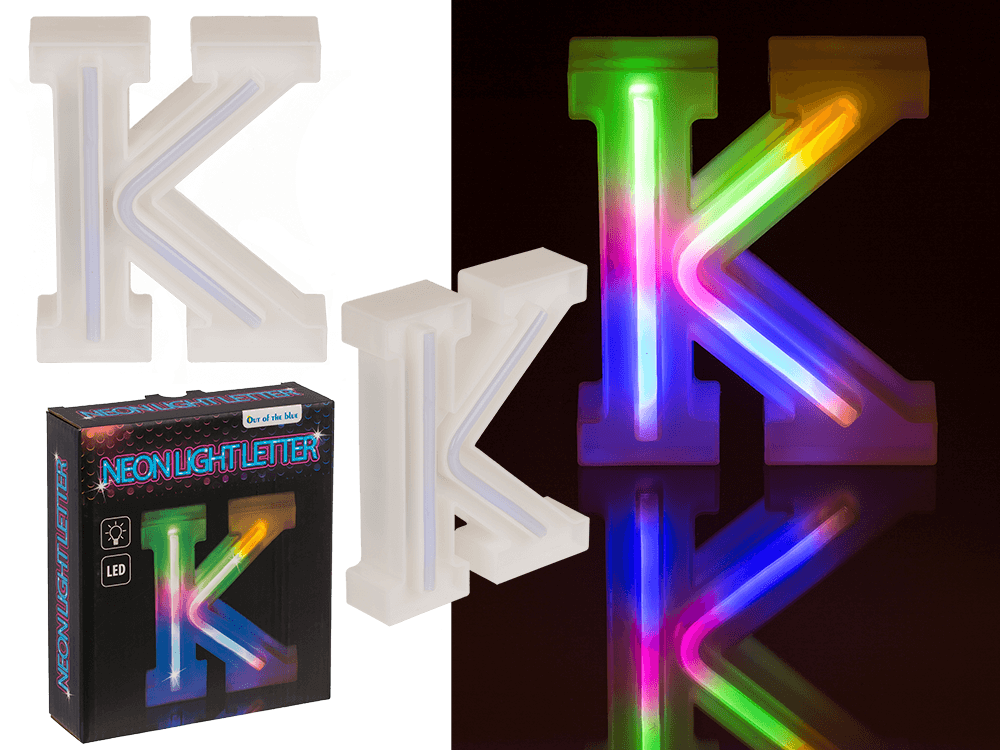 Neon Light Letter; K, Height: 16 cm, for