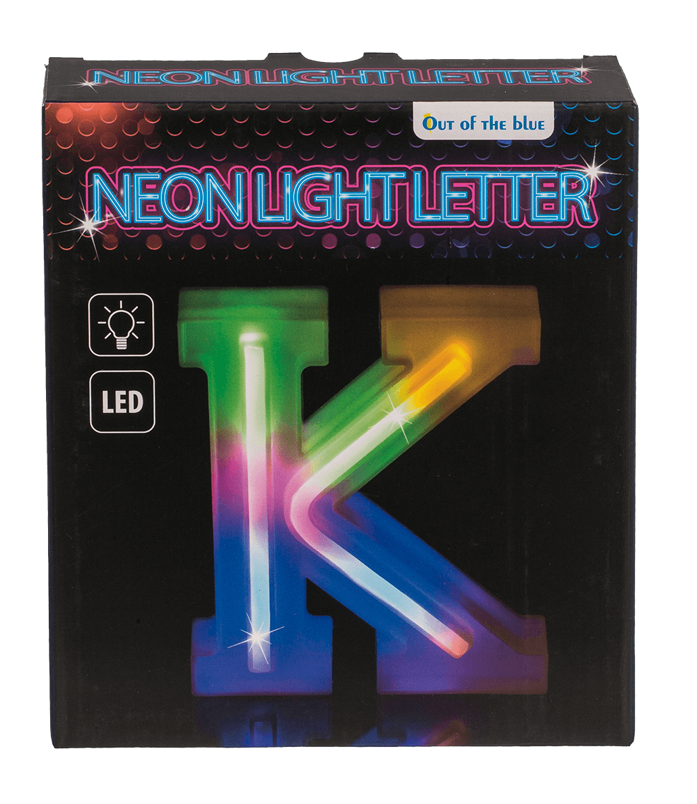 Neon Light Letter; K, Height: 16 cm, for