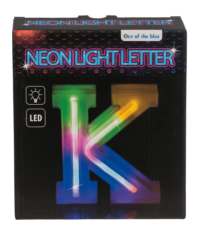 Neon Light Letter; K, Height: 16 cm, for
