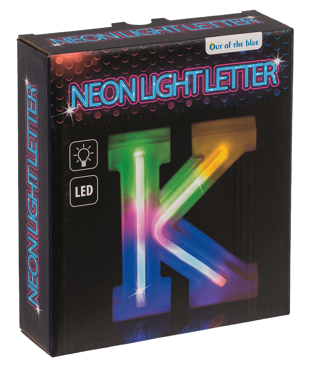 Neon Light Letter; K, Height: 16 cm, for