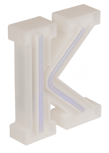Neon Light Letter; K, Height: 16 cm, for