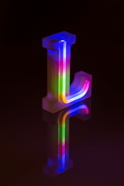 Neon Light Letter, L, Height: 16 cm, for