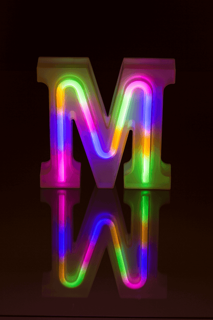 Neon Light Letter, M, Height: 16 cm, for