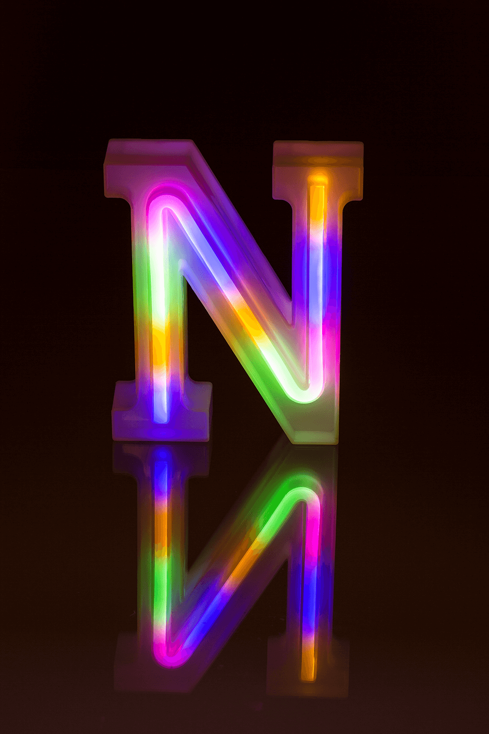 Neon Light Letter, N, Height: 16 cm, for