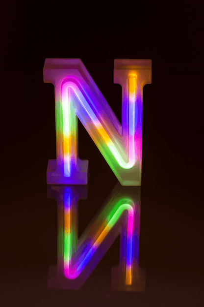 Neon Light Letter, N, Height: 16 cm, for