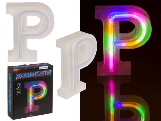 Neon Light Letter, P, Height: 16 cm, for