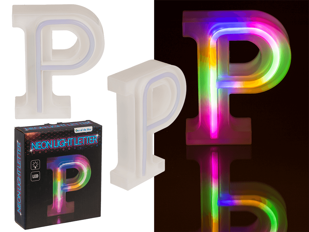Neon Light Letter, P, Height: 16 cm, for