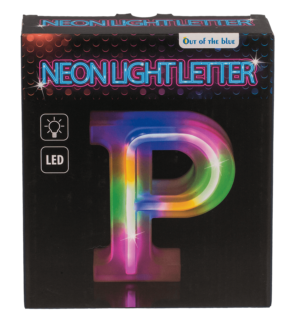 Neon Light Letter, P, Height: 16 cm, for