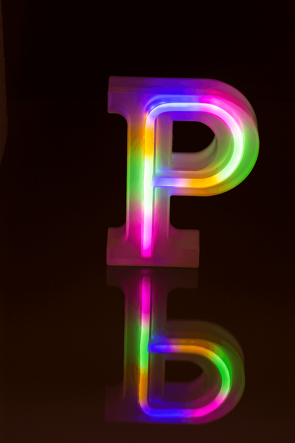Neon Light Letter, P, Height: 16 cm, for