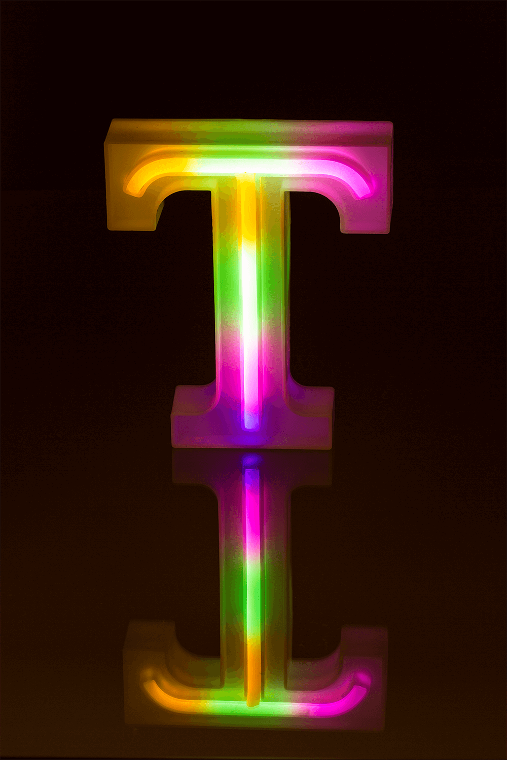 Neon Light Letter,T, Height: 16 cm, for