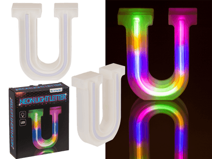 Neon Light Letter, U, Height: 16 cm, for