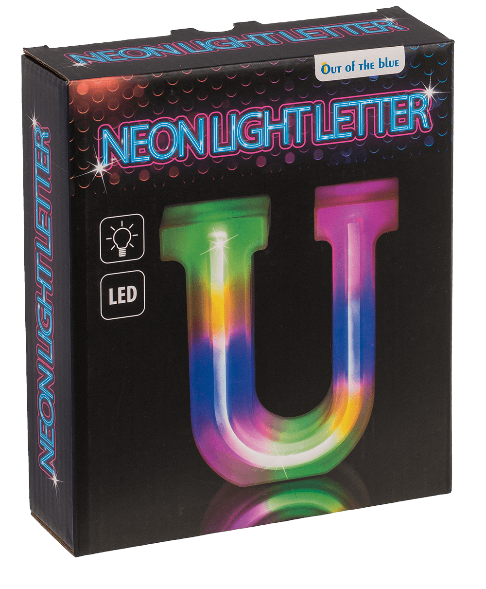 Neon Light Letter, U, Height: 16 cm, for