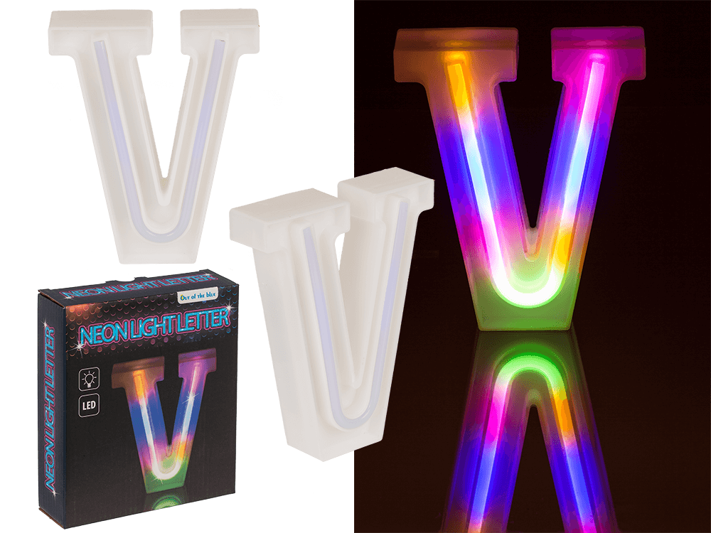 Neon Light Letter; V, Height: 16 cm, for