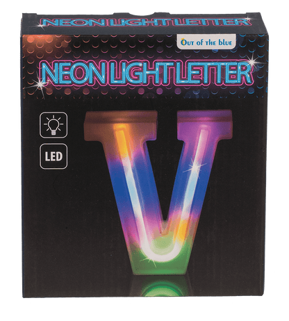 Neon Light Letter; V, Height: 16 cm, for