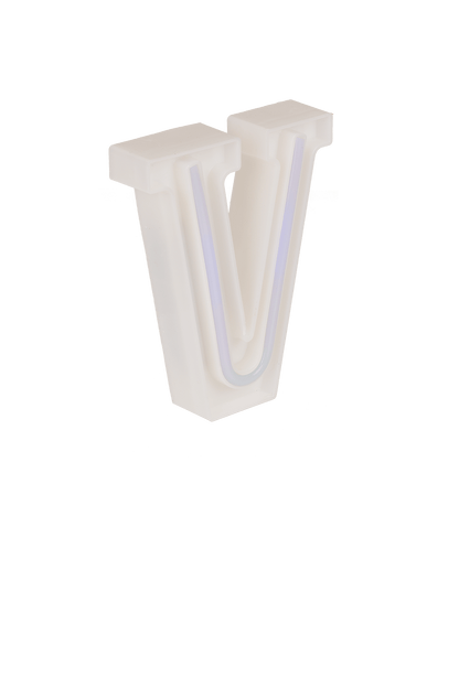 Neon Light Letter; V, Height: 16 cm, for