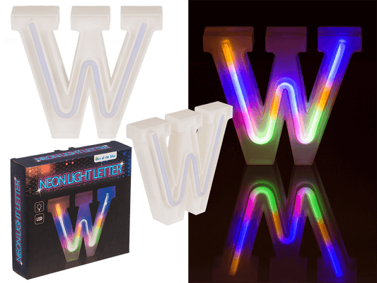Neon Light Letter; W, Height: 16 cm, for