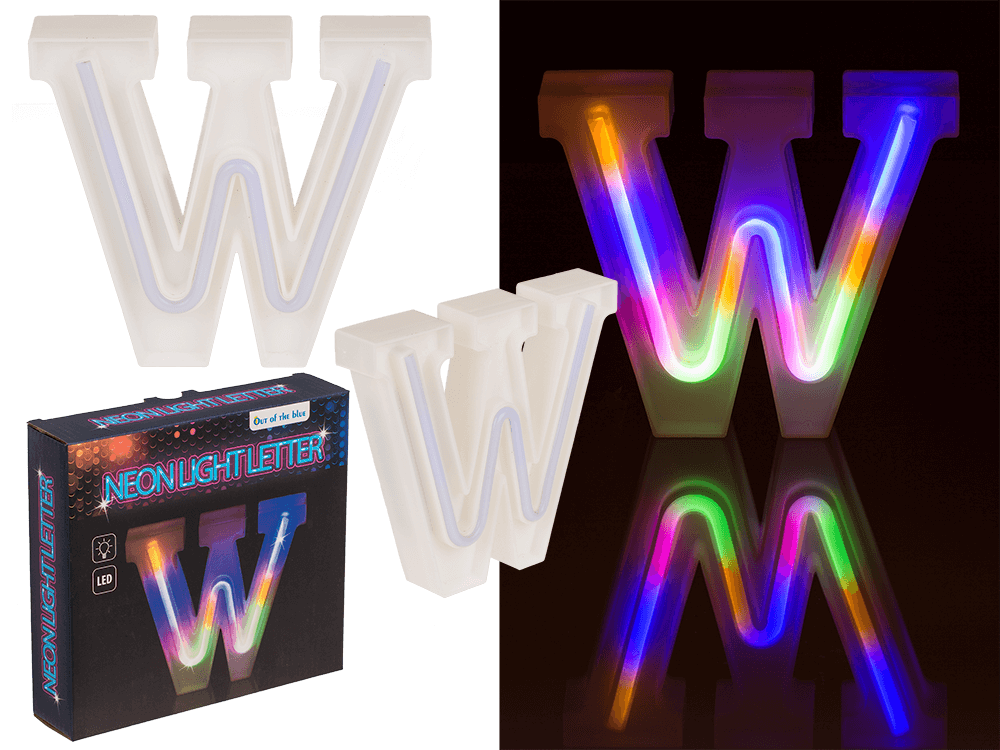 Neon Light Letter; W, Height: 16 cm, for