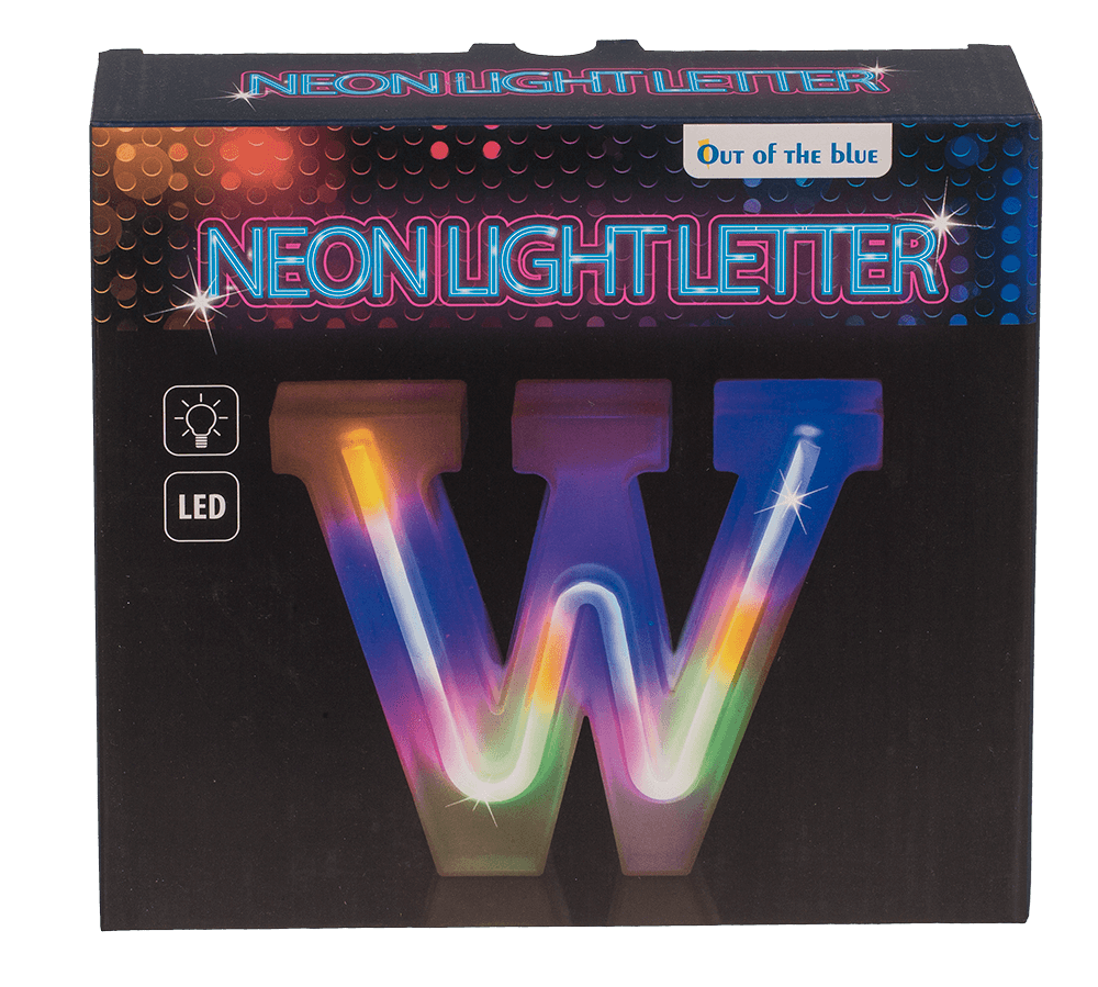 Neon Light Letter; W, Height: 16 cm, for