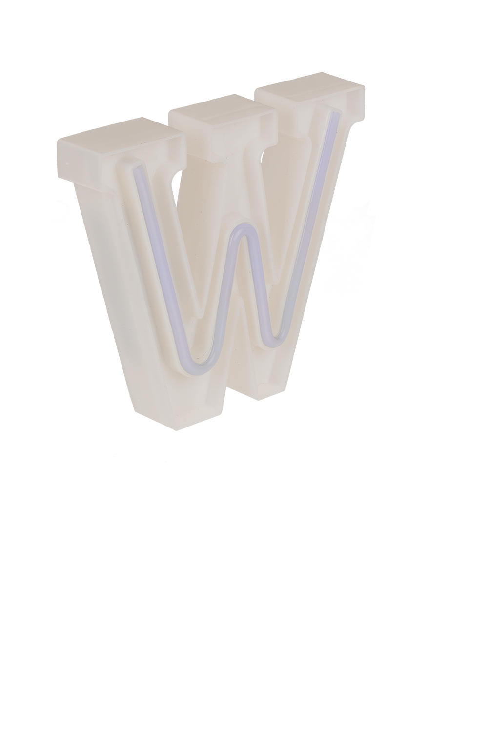 Neon Light Letter; W, Height: 16 cm, for