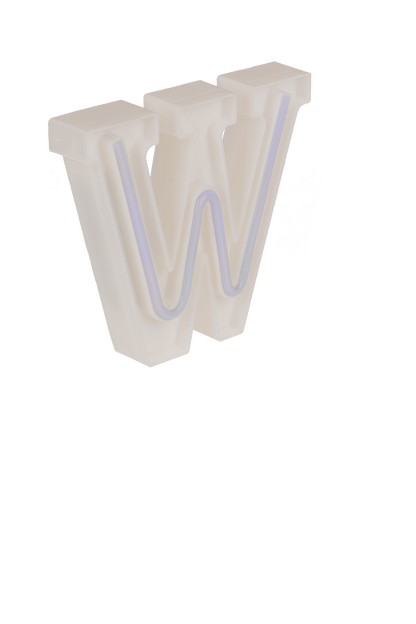 Neon Light Letter; W, Height: 16 cm, for