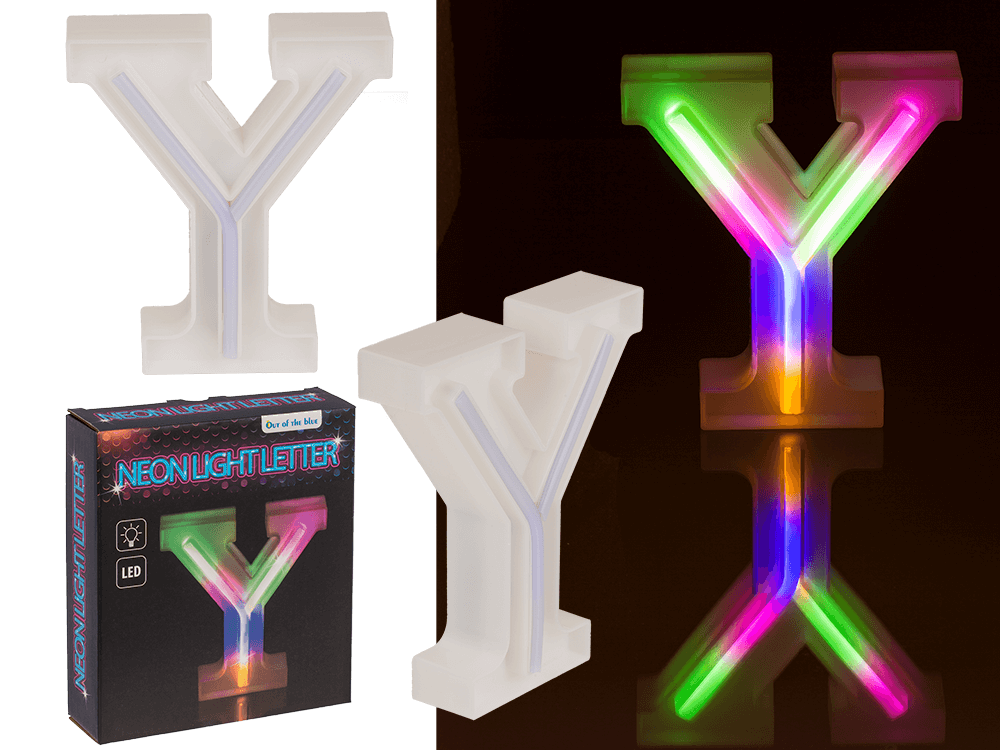 Neon Light Letter; Y, Height: 16 cm, for